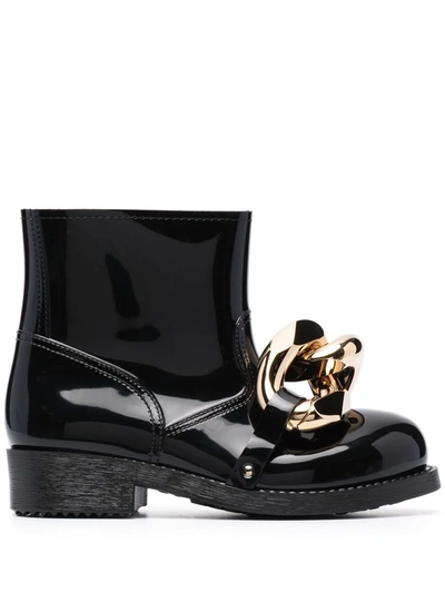 Shop Jw Anderson Chain-embellished Ankle Boots In Schwarz