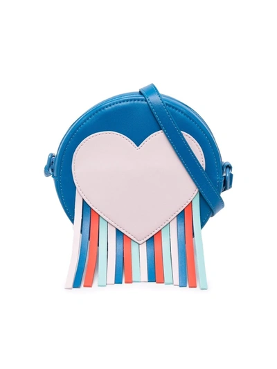 Shop Stella Mccartney Heart-patch Leather-effect Shoulder Bag In Blau