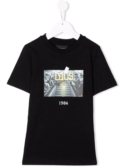 Shop Throwback Graphic Print Fitted T-shirt In Black