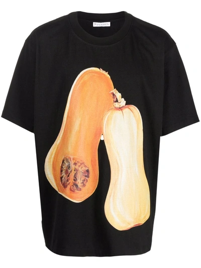 Shop Jw Anderson Pumpkin-print Short-sleeve T-shirt In Black