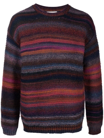 Shop Laneus Ribbed-knit Wool-blend Jumper In Purple