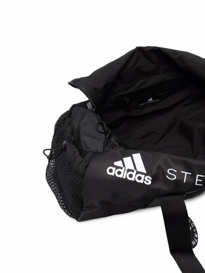 Adidas By Stella Mccartney Logo-print Zipped Gym Bag In Black | ModeSens