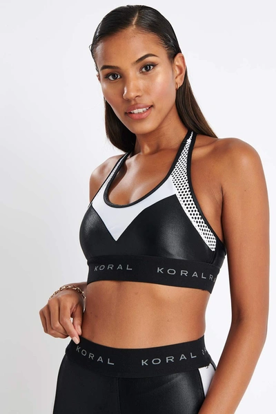 Shop Koral Emblem Sports Bra In Black