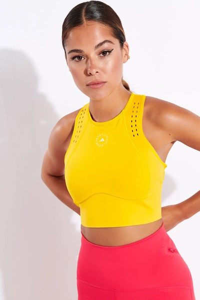 Shop Adidas By Stella Mccartney Truepurpose Crop Top In Yellow