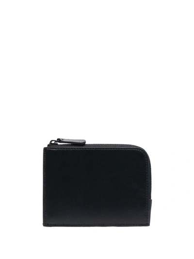 Common Projects Logo-lettering Leather Wallet In Schwarz