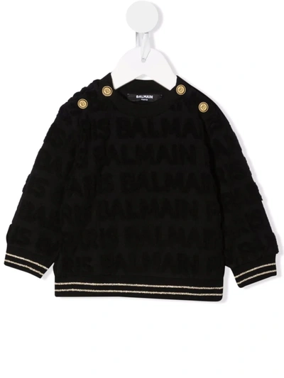 Shop Balmain 3d Logo Detailing Sweatshirt In 黑色
