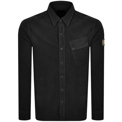 Shop Belstaff Pitch Corduroy Long Sleeved Shirt Black
