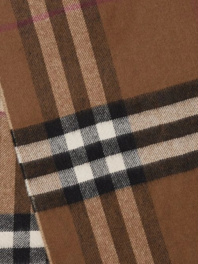 Shop Burberry Contrast Check Cashmere Scarf In Archive Beige/birch Brown