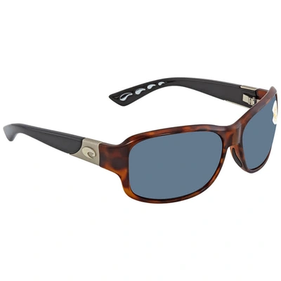 Shop Costa Del Mar Inlet Gray Polarized Plastic Rectangular Sunglasses It 76 Ogp In Black,grey,tortoise