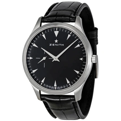 Shop Zenith Heritage Ultra Thin Automatic Mens Watch 03201068121c493 In Black,silver Tone