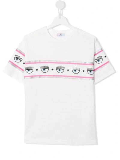 Shop Chiara Ferragni Logo-print Cotton T-shirt In White