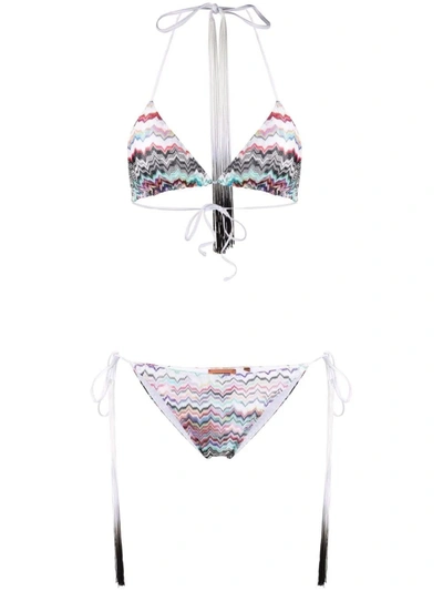 Shop Missoni Zigzag-pattern Tasselled Bikini In Multicolore