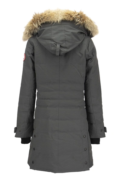 Shop Canada Goose Lorette - Parka With Hood And Fur Coat In Graphite