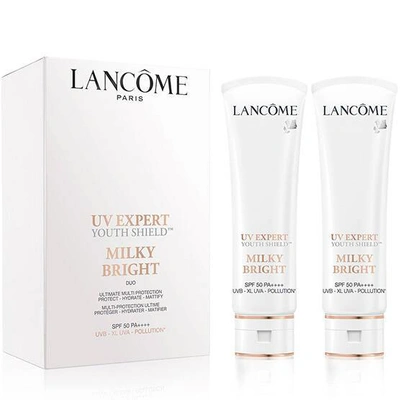 Shop Lancôme Uv Expert Milky Bright Spf50 Duo 1.7oz/50ml  2 In Beige