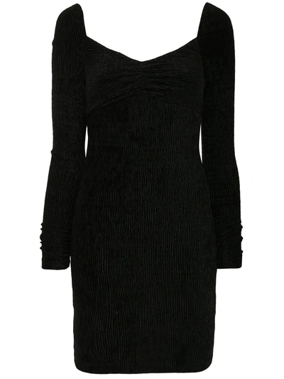 Shop Rebecca Vallance Senna Long-sleeve Mini Dress In Black