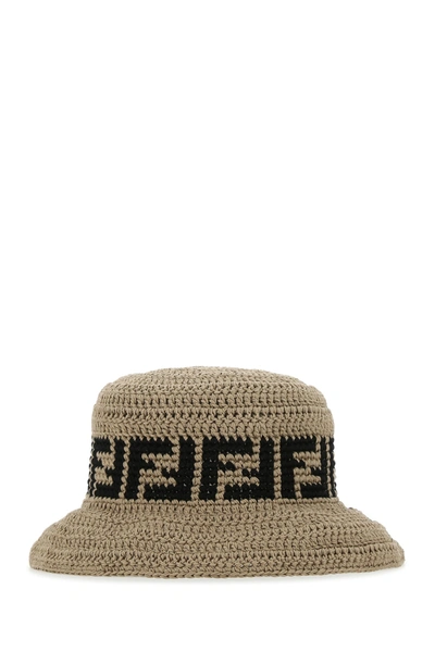 Shop Fendi Cappuccino Cotton Hat Beige  Donna M