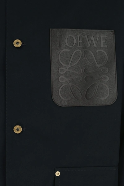 Shop Loewe Midnight Blue Cotton Jacket Blue  Uomo 52