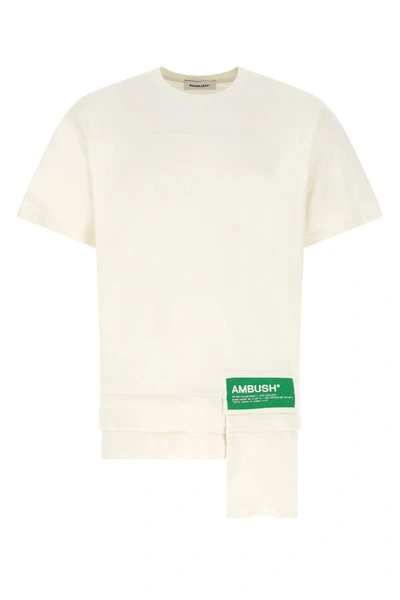 Shop Ambush Ivory Cotton T-shirt  White  Uomo M