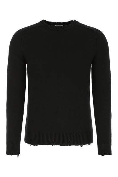 Shop Saint Laurent Black Cotton Sweater Black  Uomo M