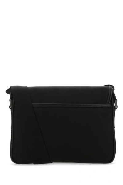 Shop Prada Black Re-nylon And Leather Crossbody Bag Black  Uomo Tu