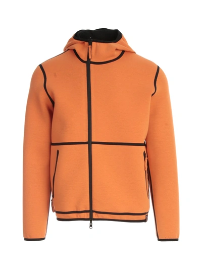 Shop Aspesi Reversible Hooded Zip In Orange