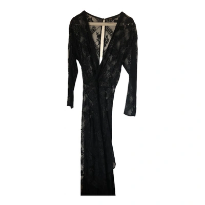 Pre-owned Maje Fall Winter 2019 Lace Maxi Dress In Black