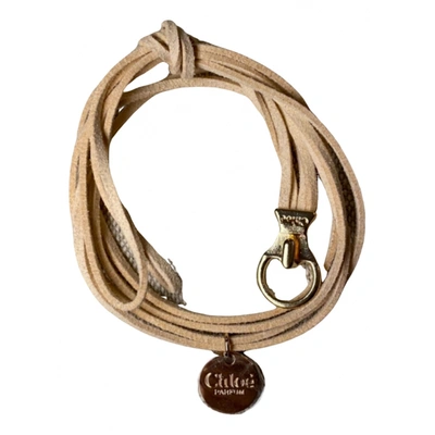 Pre-owned Chloé Leather Bracelet In Beige