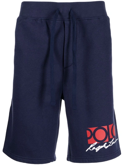 Shop Polo Ralph Lauren Logo-print Track Shorts In Blau