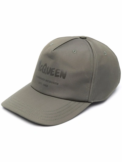 Shop Alexander Mcqueen Logo-printed Cap In Grün