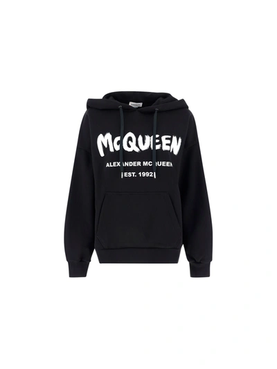 Shop Alexander Mcqueen Alexander Mc Queen Hoodie In Black/white