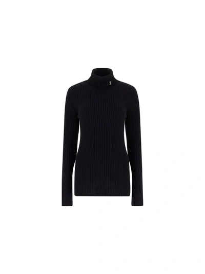 Shop Saint Laurent Turtleneck Sweater In Noir