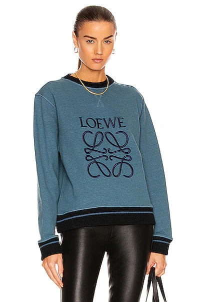 Shop Loewe Anagram Sweatshirt In Duck Blue