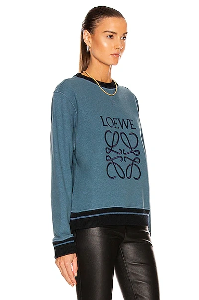 Shop Loewe Anagram Sweatshirt In Duck Blue