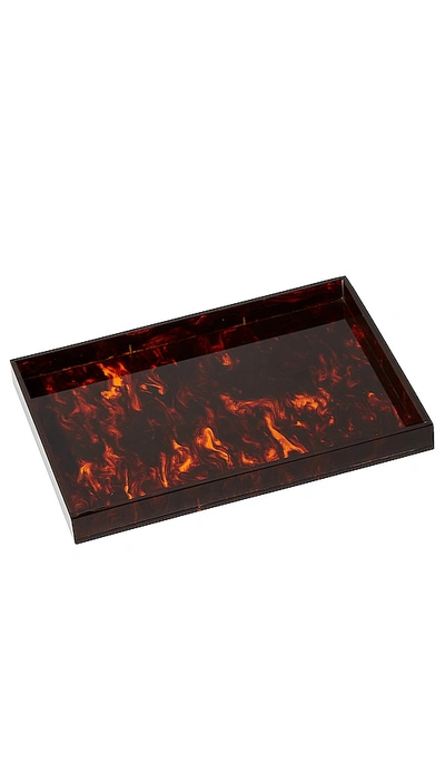LARGE RECTANGLE ACRYLIC TRAY – BROWN MARBLE