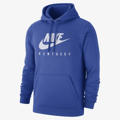 Shop Nike Men's College Club Fleece (kentucky) Pullover Hoodie In Blue