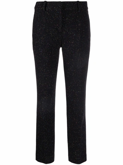 Shop Ermanno Scervino Speckle-knit Tailored Trousers In Black