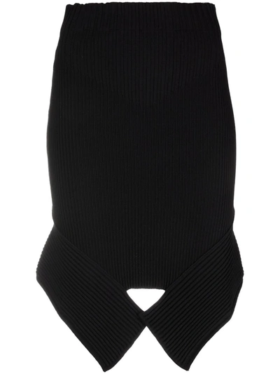 Shop Adamo High-waisted Cut Out-detail Mini Skirt In Black