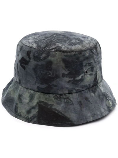 Shop Mackintosh Tie-dye Nylon Bucket Hat In 灰色