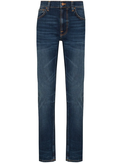Shop Nudie Jeans Lean Dean Slim-cut Jeans In Blue