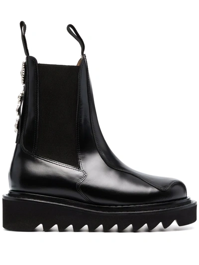 Shop Toga Ridged Sole Ankle Boots In 黑色