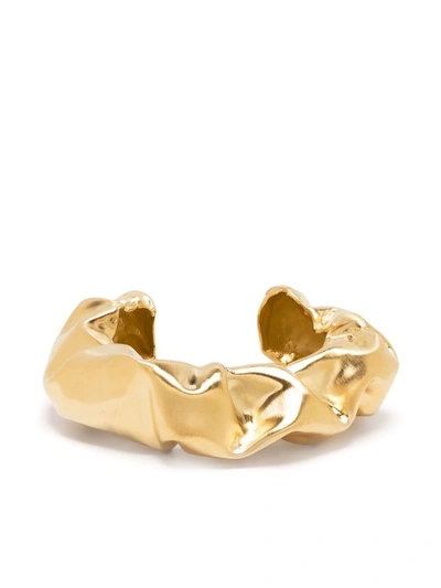 Completedworks Womens Gold Scrunch 14ct Yellow Gold-plated Vermeil Sterling-silver Bracelet 1 Size In Gold