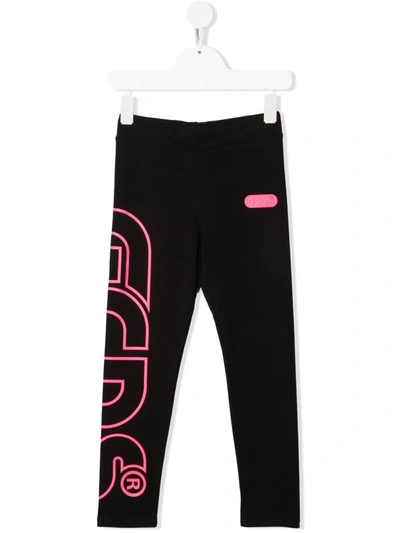 Gcds Logo-print Jersey-cotton Legging In Black