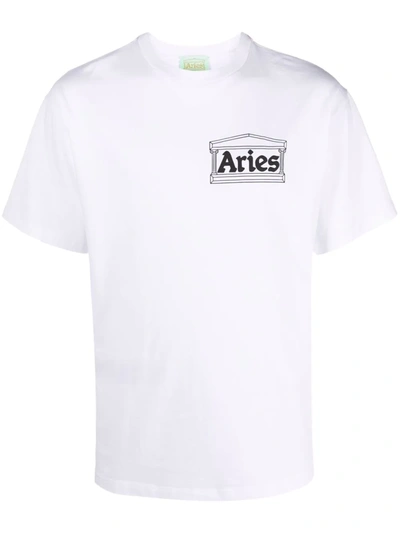 Shop Aries Logo-graphic Print T-shirt In White