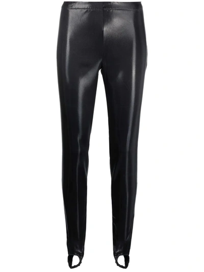 Dsquared2 Black Faux Leather Stirrup Leggings In Black