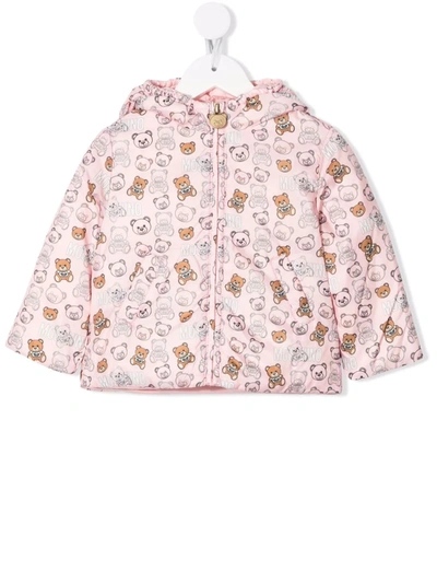 Shop Moschino Teddy Bear-print Padded Jacket In Pink