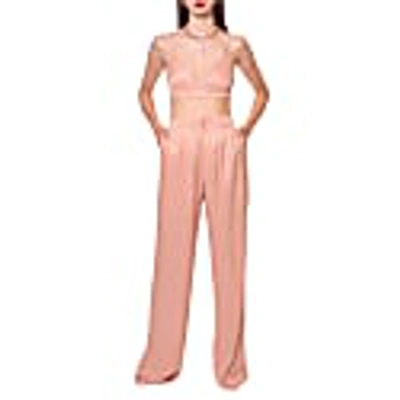Aggi By Halewski Jessie Satin Interface Tan Pants In Tan