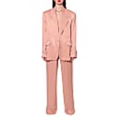 Aggi By Halewski Bellamy Satin Interface Tan Blazer In Tan