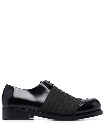 Shop Stefan Cooke Strap-embellished Derby Shoes In Black