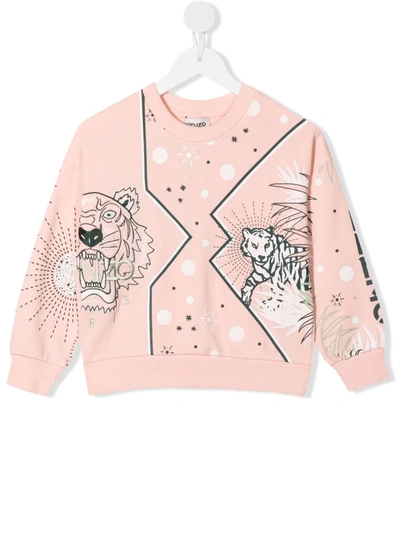 Shop Kenzo Graphic Logo-print Cotton Sweatshirt In Pink