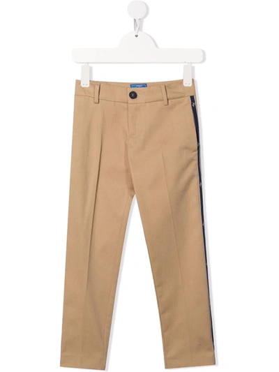Fay Teen Four-pocket Stretch-cotton Trousers In Neutrals